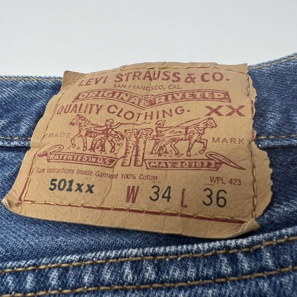 Vintage 1999 Levi's 501 xx Denim Jeans Special Edition 34x32* Button Fly - Picture 9 of 13